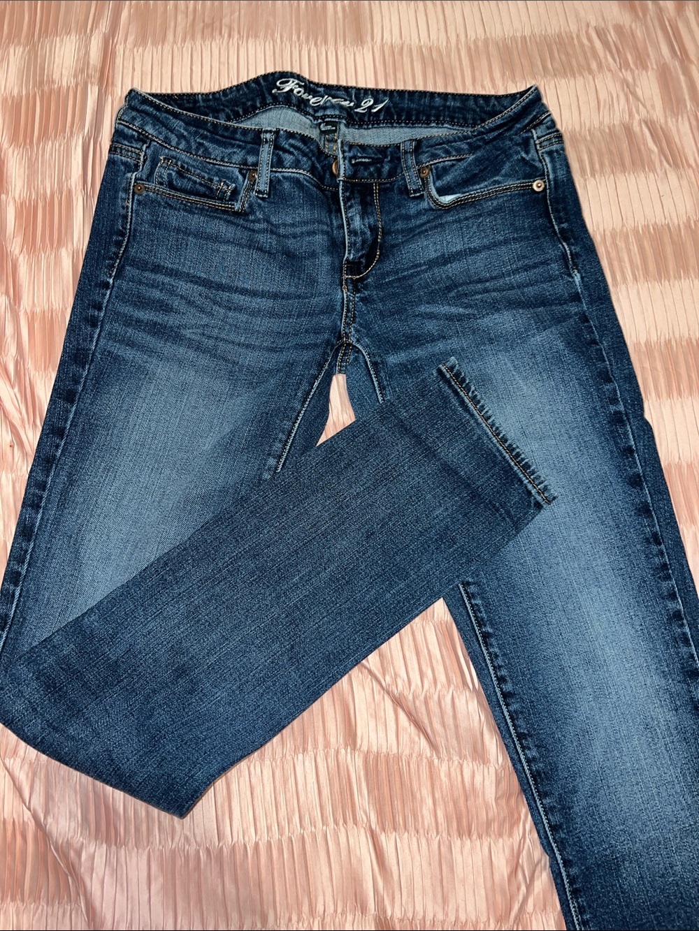 Forever 21 Women's Medium-Dark Blue Skinny Jeans